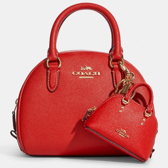 Coach Mini Katy Satchel Bag Charm Miami Red Key Fob - Picture 2 of 6